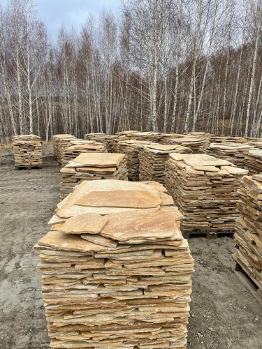 Плитняк златолит жёлтый для фасада 1,5-3 см купить в Кушве