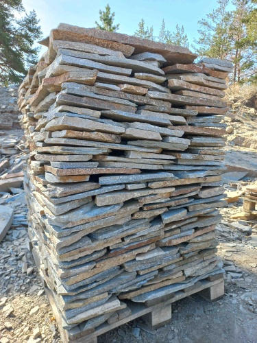 Плитняк златолит серебристый для цоколя, отмостки купить в Кушве